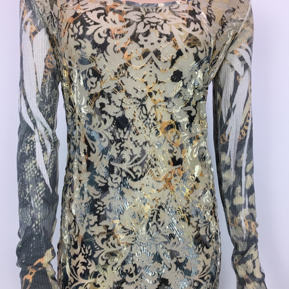 Daytrip Long Sleeve Burnout Blouse Size Large